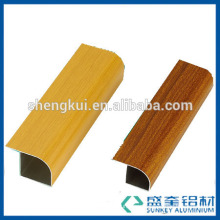 Chinese manufacturer of 6063-T5 aluminium extrusion profiles with wooden surface for aluminum u channel profile